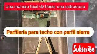 estructura para techo de placas de yeso laminado Pladur drywall con perfil sierra [upl. by Brandt]