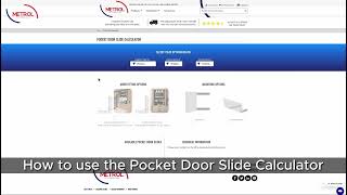 Metrol Springs  Pocket Door Slide Calculator  Easy to Order [upl. by Granthem599]