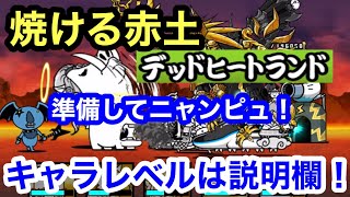 にゃんこ 焼ける赤土 準備してニャンピュ！デットヒートランド にゃんこ大戦争 ユーザーランク18302 キャラレベルは説明欄に [upl. by Chester]