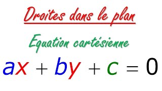 Comment déterminer une équation cartésienne dune droite avec vecteur normal [upl. by Bendite]