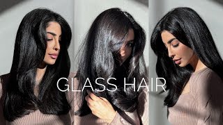 the best GLASS hair routine ✨ VERY GLOSSY [upl. by Dirgis]