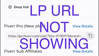 fiverr affiliate LP URL Not showing problem solve 100 [upl. by Akienaj]