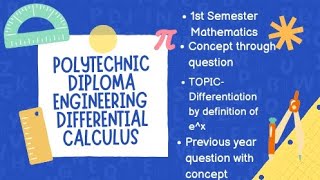 Polytechnic diploma eng 1st Semester Math Topic Differentiation by definition of ex [upl. by Marris]