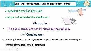 Science Prep 1Lesson 1 Electric Force Part1 Unit two Force Fields [upl. by Ttirrem]