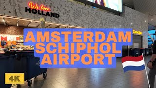 Amsterdam Airport Schiphol Walking Tour See Everything in 4K [upl. by Llewol]