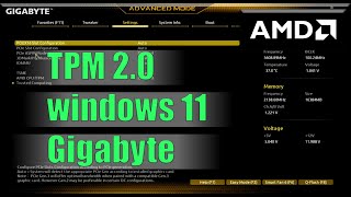 TPM 20 Windows 11 Gigabyte [upl. by Thorr]