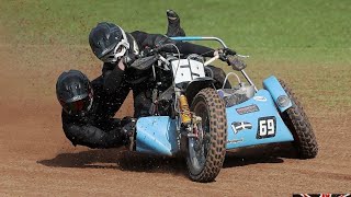 Ledbury Leader Grasstrack 1000cc SIDECAR RACE  ONBOARD [upl. by Yesdnik330]