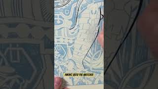 Traditional Brush Inking Uatu the Watcher by Jack Kirby inktober art kirby inking comics [upl. by Ymer239]