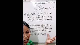 Cognizable amp Non Cognizable offencescasedefinition difference sec 2campl advocate law [upl. by Hirschfeld571]