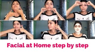 How to do Facial at Home Step by step  flawless glowing skin at home GiveawayWeek  Rinkal soni [upl. by Truc6]