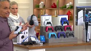 PS5 Slim 1TB Disc or Digital Console with Fortnite Accs 2 Controllers on QVC [upl. by Hedwiga]