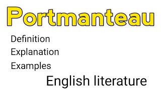 Portmanteau  What is portmanteau  Portmanteau in literature [upl. by Tidwell]