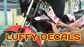 INSTALLING LUFFY DECALS ON XRM 125 2019 [upl. by Scot]