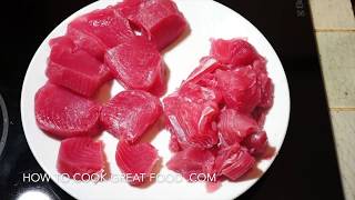 How to cook Fresh Tuna  2 recipes Tuna Steaks amp Garlic Tomato [upl. by Heigho]