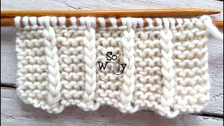 Easy tworow repeat knit stitch for scarves and blankets English amp Continental method  So Woolly [upl. by Ecirtram]