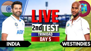 India vs West Indies Live Score amp Commentary 2nd Test Day 5  IND vs WI Live Score amp Commentary [upl. by Zeralda]