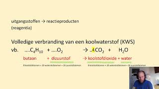 Volledige verbranding van een koolwaterstof KWS in een reactievergelijking butaan O2 → CO2 H2O [upl. by Margarida]