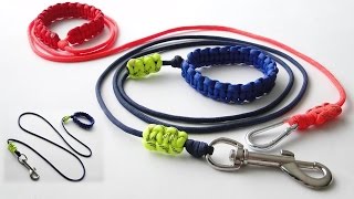 How to Make the Simplest Paracord Dog LeashAdjustable HandleBraceletSliding Reflective Markers [upl. by Mcfarland]