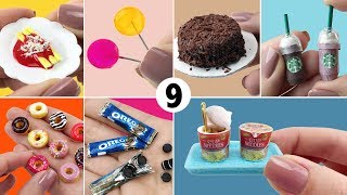 9 Comidas fáceis de fazer para Boneca Barbie  DIY Miniatura [upl. by Hendel787]