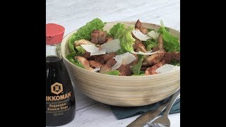 Recette de Salade Caesar au poulet grillé et vinaigrette à la sauce soja salée  750g [upl. by Kalam]