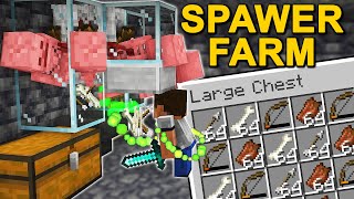 The EASIEST Zombie Skeleton Spawner XP Farm in Minecraft 121 Tutorial [upl. by Pickett]