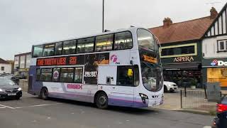 First Hadleigh Volvo B9TL Gemini 2 36219 BJ12VXC passing Tarpots Corner on service 28 211024 [upl. by Hugues]