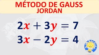 🛑 MÉTODO DE GAUSS JORDAN  SISTEMAS DE ECUACIONES 2X2 paso a paso Juliana la Profe [upl. by Labanna]