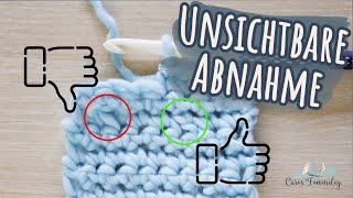 UNSICHTBARE ABNAHME HÄKELN  perfekt für Amigurumi  Häkeln lernen für Anfänger  Caros Fummeley [upl. by Enimaj]