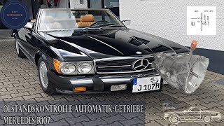 Ölstandskontrolle Automatikgetriebe  Mercedes R107 [upl. by Namwob]