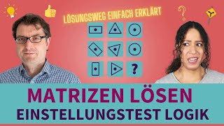 Matrizen lösen  Einstellungstest Logisches Denken trainieren einstellungstest logik lernen [upl. by Elsinore683]