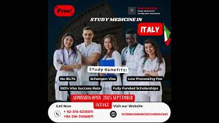 Find Free MBBS in Italy 2025 September Intake  Complete MBBS Process  Italy MBBS Scholarship 2025 [upl. by Annaehs]