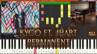 Kygo ft JHart  Permanent Synthesia Piano Tutorial  Accompaniment [upl. by Hafler609]