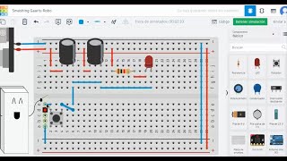 Capacitores en paralelo con bright spark y tinkercad [upl. by Nivlen]