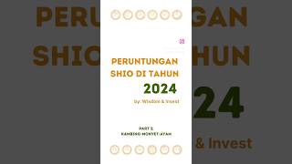 Peruntungan shio 2024 part 2 Kambing Monyet Ayam [upl. by Maryanna]