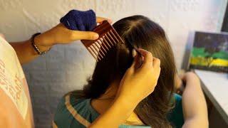 Tingly scalp triggers  ASMR Hair Parting scalp check Hair Play asmr aggressive [upl. by Terrill]