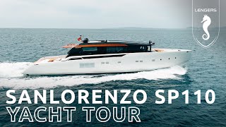 NEW Sanlorenzo SP110 motor yacht for sale  Walkthrough tour  Lengers Yachts [upl. by Notsle]