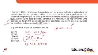 ENEM PPL 2020  SEQUÊNCIAS PROGRESSÕES ARITMÉTICA E GEOMÉTRICA  Um laboratório realizou um test [upl. by Burkley]