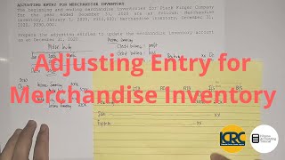 Basic Accounting  Adjusting Entry for Merchandise Inventory [upl. by Monda]