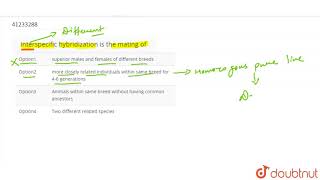 Interspecific hybridization is the mating of [upl. by Mullins]