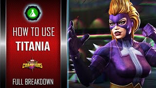 How To Use TITANIA Easily  Full Breakdown  Marvel Contest Of Champions [upl. by Bacon887]