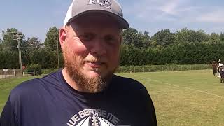 Interview with Northeast Guilford HS head football coach Mark Raynor at NEG Rams practice on 8523 [upl. by Bierman]