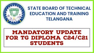 MANDATORY UPDATE FOR TG DIPLOMA C24C21 STUDENTS tssbtet [upl. by Nivrae984]