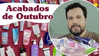 PRODUTOS ACABADOS DE OUTUBRO Skincare Cabelo Make e Banho [upl. by Ahseym]