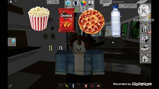 Popcorn Doritos Pizza And Water Mukbang In Roblox Brookhaven [upl. by Enerual193]