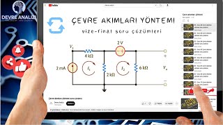 DC  ÇA7 Çevre akımları yöntemi  akım kaynakları ile örnek vize final soruları çözümü [upl. by Nwahsav]