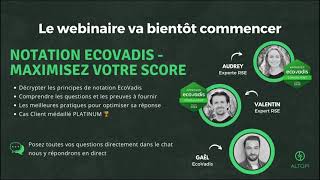 WEBINAIRE  Notation EcoVadis  Maximisez votre score [upl. by Neelrad]