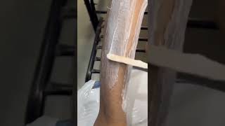 Leg 🦵 waxing with bean wax [upl. by Nylahs]