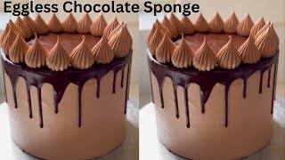 Eggless Chocolate Sponge Recipe  Chocolate Cake with Water [upl. by Segal]