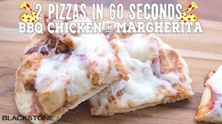 Griddle Pizza  2 recipes in 60 Seconds  Blackstone Griddle [upl. by Sykleb149]