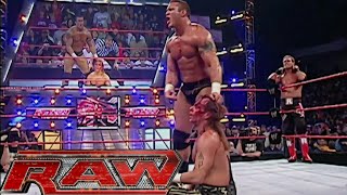 RatedRKO vs Shawn Michaels 2on1 Handicap Match Bloody Pt2 RAW Jan 152007 [upl. by Yate]